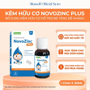 [Chính Hãng] Kẽm Hữu Cơ Cho Bé NovoZinc Plus - Bổ Sung Kẽm Và Lysin Hàm Lượng Cao, Dễ Hấp Thụ Ăn Ngon - TPBVSK Chai 30ml