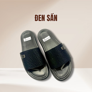 [SALE 7.7 GIẢM 30K] Dép Nam Quai Da Họa Tiết Caro Đế Cao 2.5CM, Quai Da Mềm Dập Nổi, Chống Trơn Trượt