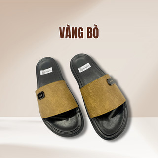 [SALE 7.7 GIẢM 30K] Dép Nam Quai Da Họa Tiết Caro Đế Cao 2.5CM, Quai Da Mềm Dập Nổi, Chống Trơn Trượt