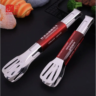 Kẹp gắp thức ăn inox 304 đầu khía dùng gắp đồ nướng đá thực phẩm cho nhà bếp nhà hàng