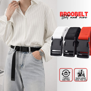 Thắt lưng vải canvas ulzzang unisex đầu khóa bấm thời trang Hàn Quốc, dây nịt dù nam nữ 3.3cm TL31