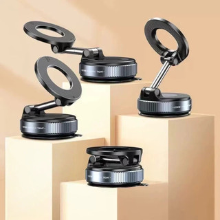 Giá đỡ điện thoại ô tô nam châm – Thiết kế gấp gọn, xoay 360 độ, đa năng cho gương/kính/taplo