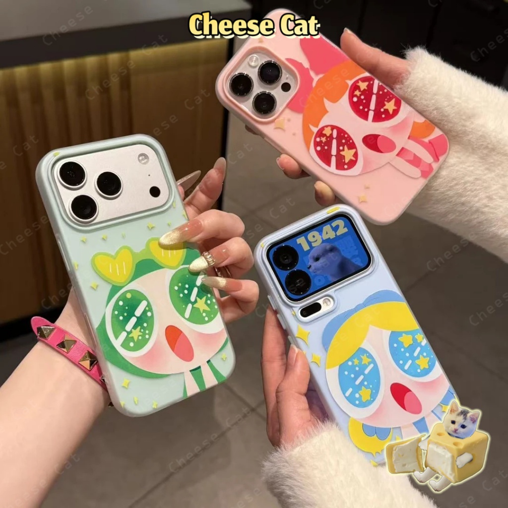Đôi mắt ngôi sao dễ thương Vỏ iPhone dành cho nữ cho iPhone 17 16 15 14 Plus 13 12 11 Pro Max Xs XR Ốp điện thoại màu mờ