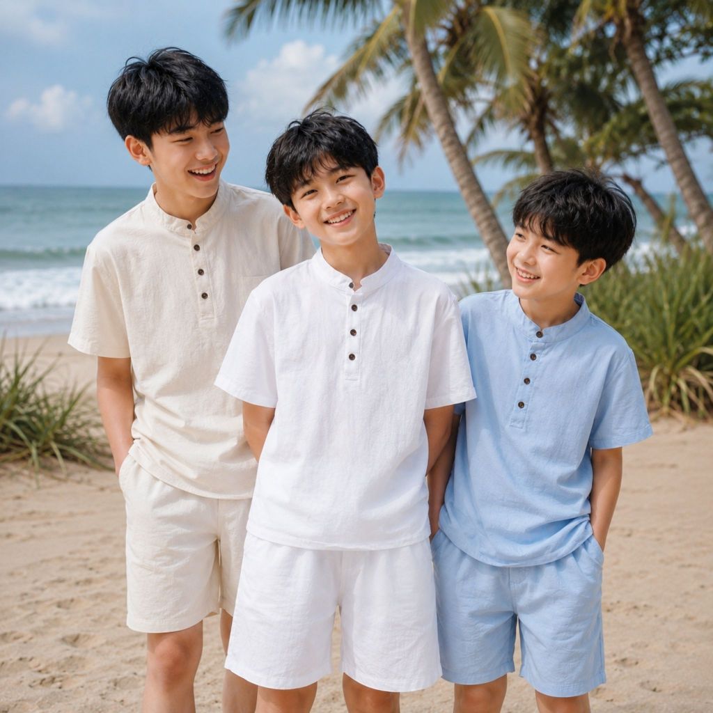 BỘ ĐŨI CỔ TÀU cho bé trai từ 17-60kg, Chất liệu Đũi Dày Dặn, Mềm Mịn, không nhăn nhàu, đứng form.