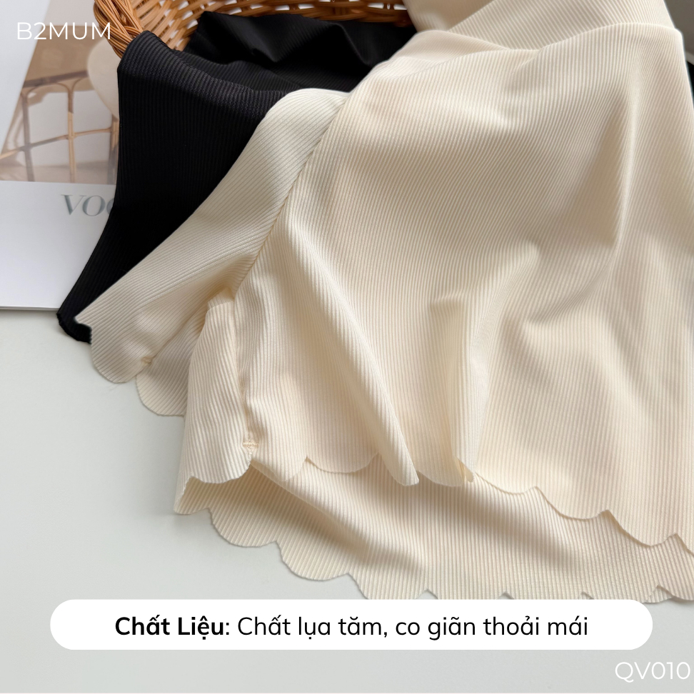Quần Mặc Váy Bầu Co Giãn Mềm Mịn, Quần Bảo Hộ Bầu Cạp Chéo/Đáp Bụng, Mặc Váy An Toàn, Thoải Mái QV010 QV011 B2MUM