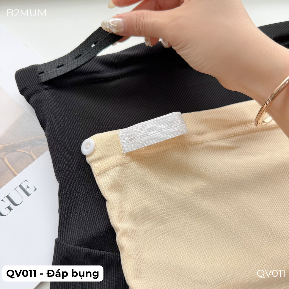 Quần Mặc Váy Bầu Co Giãn Mềm Mịn, Quần Bảo Hộ Bầu Cạp Chéo/Đáp Bụng, Mặc Váy An Toàn, Thoải Mái QV010 QV011 B2MUM