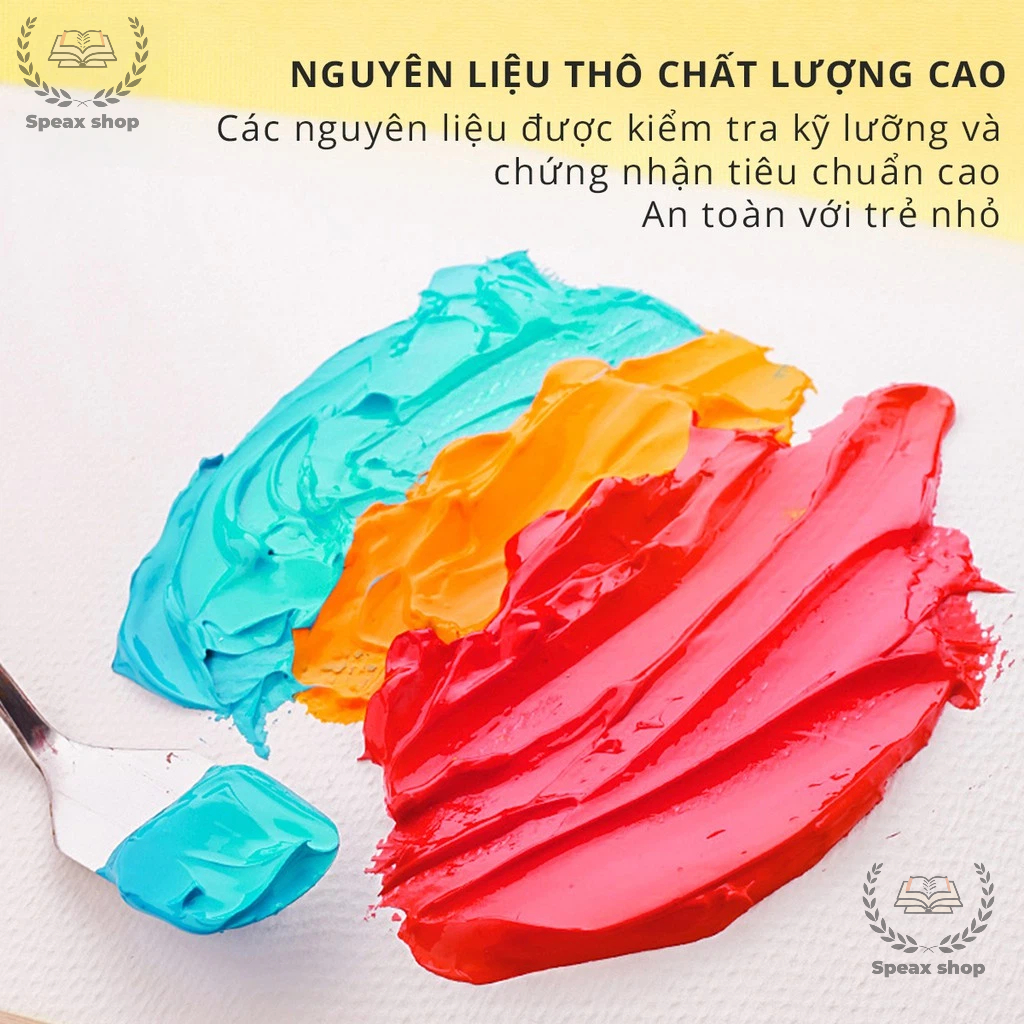 Màu Nước Gouache, Màu Acrylic gấu trúc Dạng Tuýp 12ml/5ml,hộp 12/18/24/36 màu