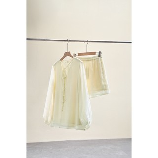 Áo Kiểu Nữ Dáng Suông LAMER FASHION Cổ Tim Form Rộng Dây Nơ Phối Quần Short Cạp Chun Đi Biển GMMH O61B26H014 O64S26H004