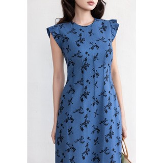 SWANLAKE | Váy Đầm Nữ Chiết Eo Tôn Dáng Vải Linen Bông Cổ Tròn Tay Cánh Tiên Thanh Lịch D13642