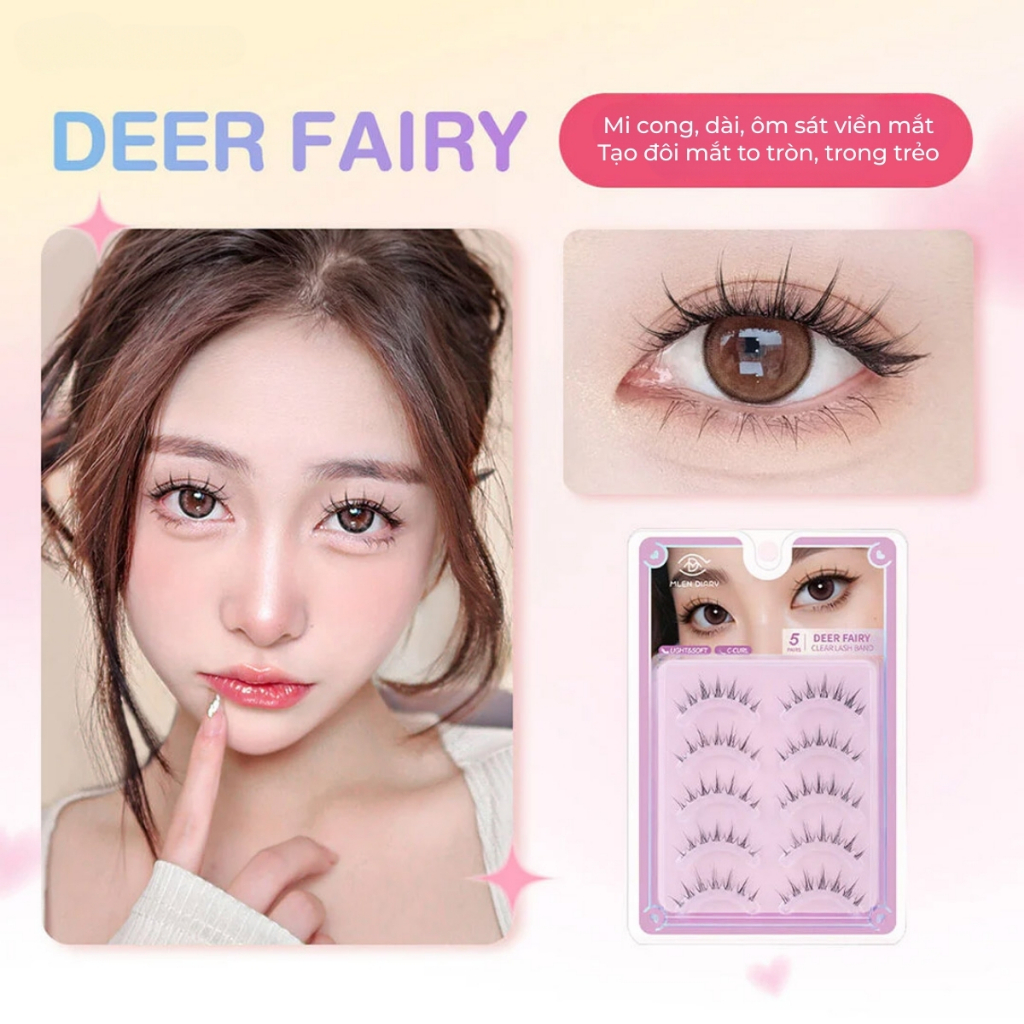 Mi Cụm Mlen Dairy hộp 5 cặp mi gân trong suốt