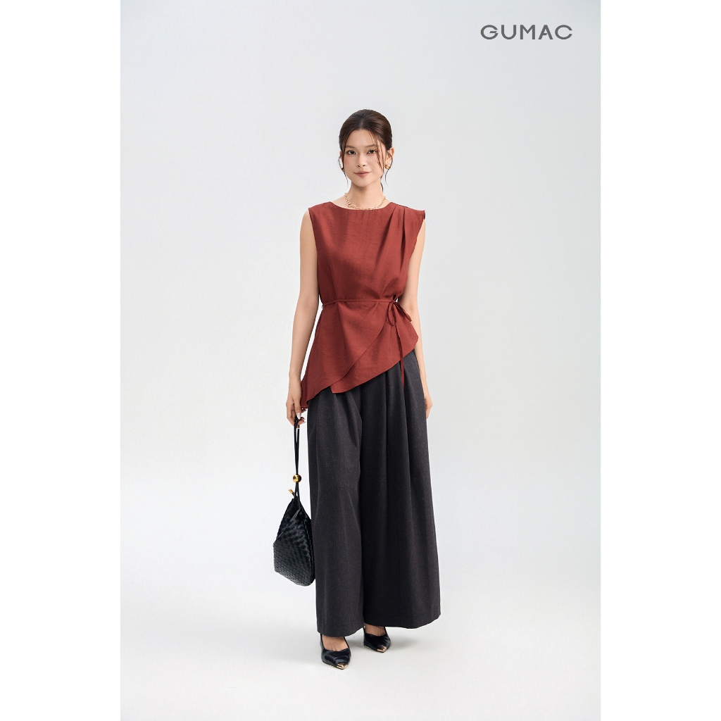 Quần Công Sở GUMAC Form Suông Rộng Túi Xéo Tiện Lợi Phong Cách Thanh Lịch QG04072