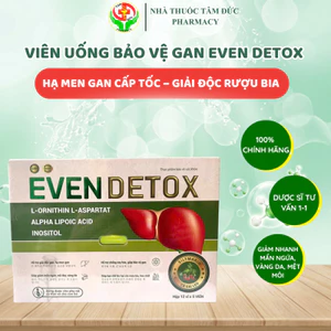 Even Detox Viên Uống Bảo Vệ Gan Tăng Cường Chức Năng Gan Với L-Ornithin L-Aspartat Alpha Lipoic Acid Inositol 60 Viên
