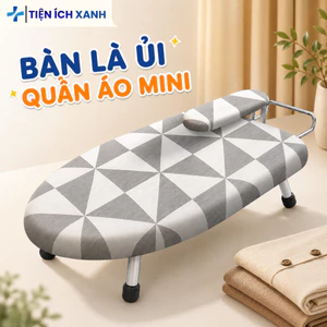 Bàn để ủi quần áo chống bỏng gấp gọn tiện lợi cho gia đình, Bàn là ủi đồ mini gấp gọn có đệm tay