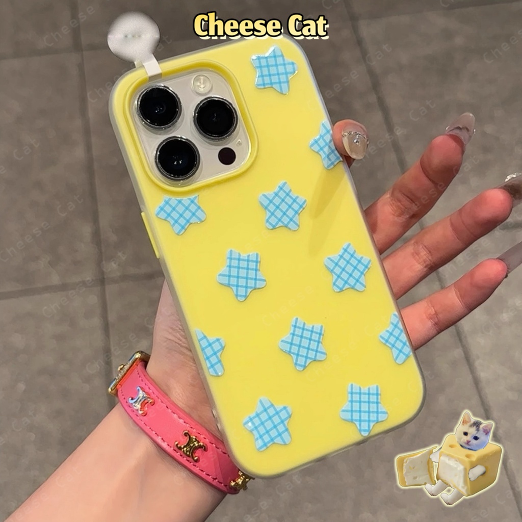 Đầy sao lớn Vỏ iPhone đơn giản cho iPhone 17 16 15 14 Plus 13 12 11 Pro Max Xs XR Ốp điện thoại màu mờ 2 trong 1