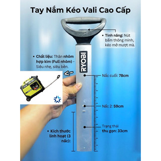 Tay Nắm Kéo Vali Cao Cấp - Hợp kim nhôm siêu bền và thẩm mỹ