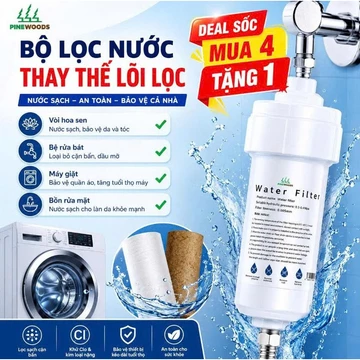 Đầu Lọc Nước Pinewoods Bộ Lọc Nước Tắm Gắn Vòi Hoa Sen Vòi Rửa Bát WF002 Có Thể Thay Lõi Chính Hãng