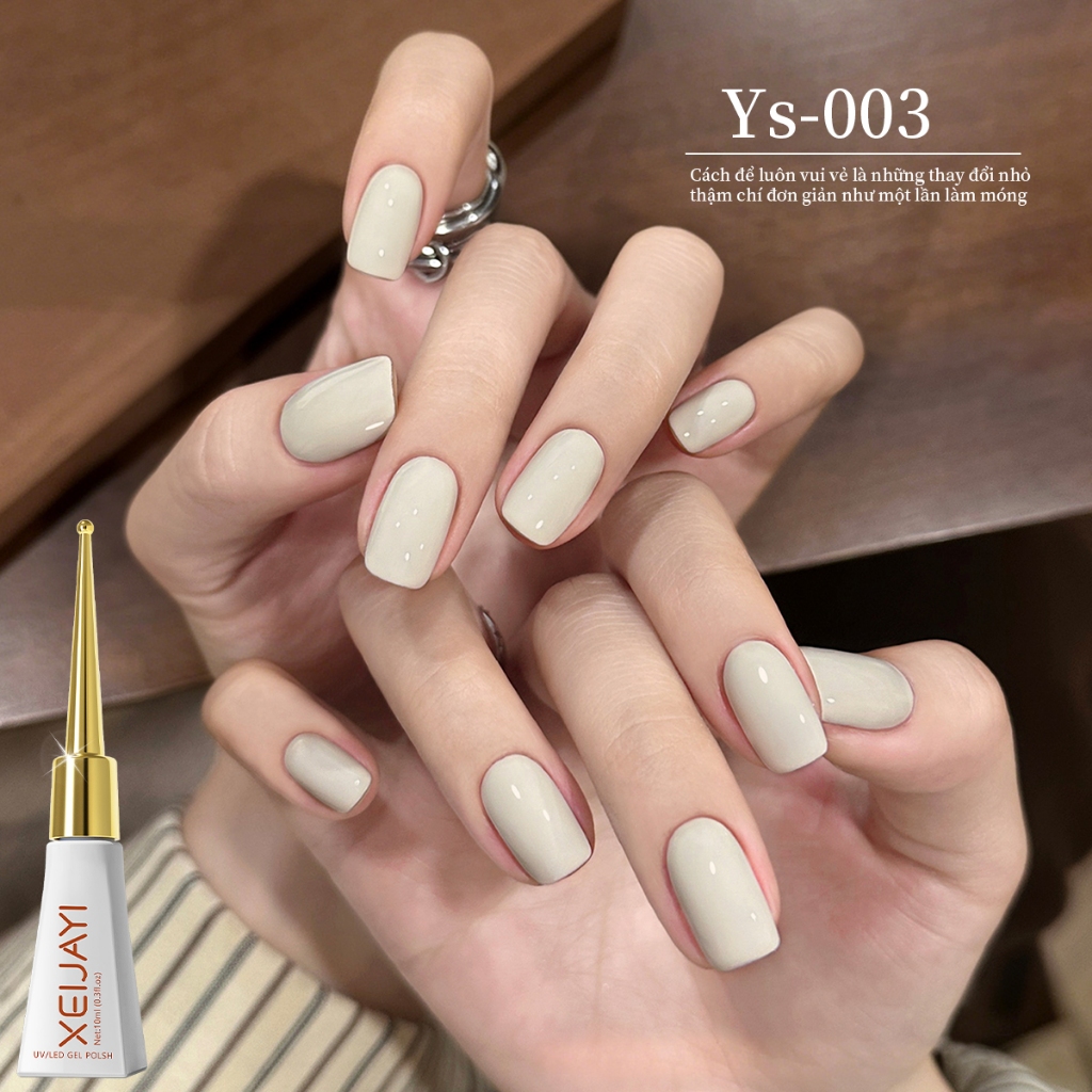 XEIJAYI 10ml - Sơn móng tay dạng gel màu trắng kem, bền màu, phù hợp sử dụng tại salon và tại nhà.