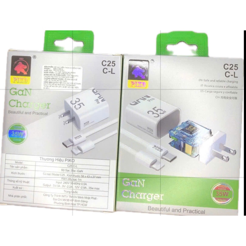 Bộ Sạc nhanh Piko công 35W cho iphone,Samsung  hàng chất lượng. bảo hành 24 tháng