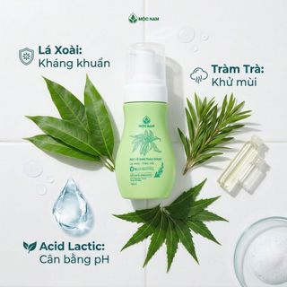 Bọt vệ sinh phụ nữ Mộc Nam chiết xuất tràm trà lá xoài làm sạch dịu nhẹ, ngăn ngừa viêm nhiễm 150ml