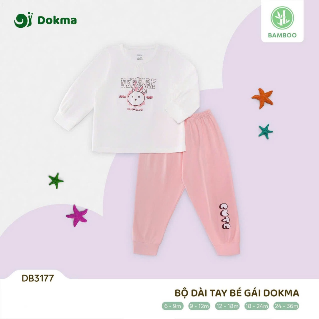 (8-13kg, 6-36M) Bộ Dài Tay Cotton Mềm Mại Dokma DB2342 DB2458 DB3177 DB3115 DB3173