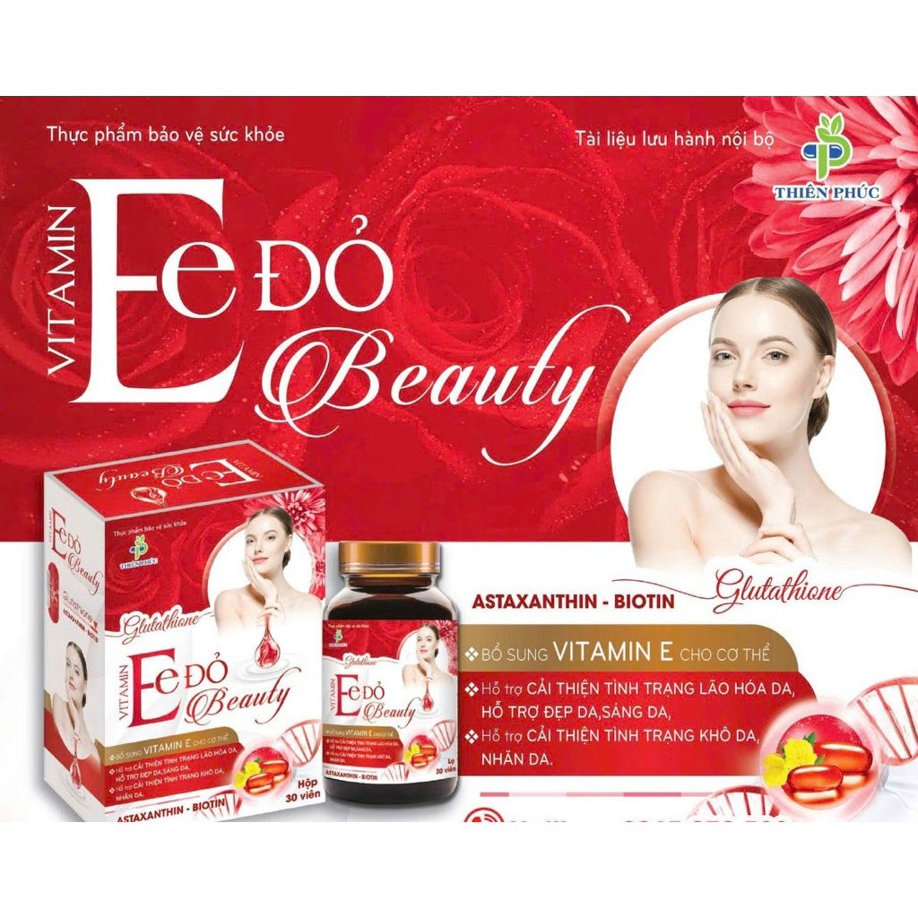E ĐỎ kết hợp GLUTATHI đẹp da ngừa lão hoá.