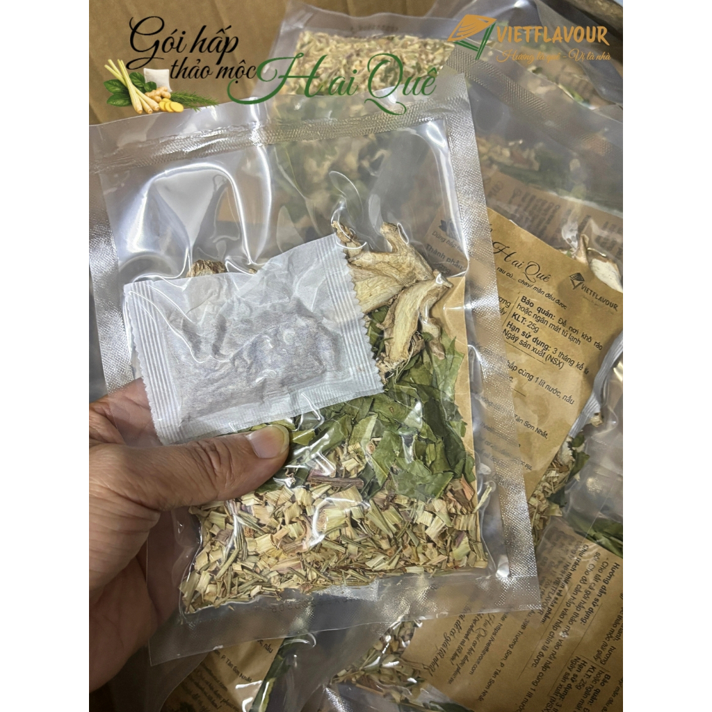 🌿 Gói hấp thảo mộc HAI QUÊ hấp hải sản, thịt cá rau củ khử tanh, giữ trọn dinh dưỡng