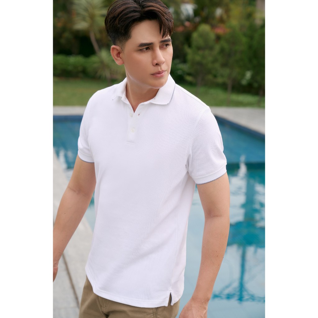 Áo Polo Nam Cao Cấp Ninomaxx Form Travel Fit DENSECOTTON Cổ Viền Đen Thấm Hút Giữ Form Tốt 2505007