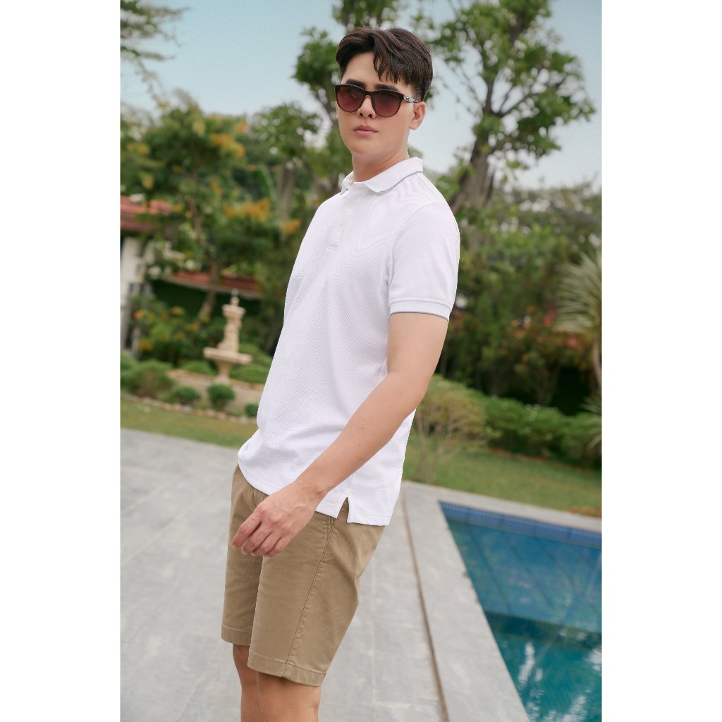 Áo Polo Nam Cao Cấp Ninomaxx Form Travel Fit DENSECOTTON Cổ Viền Đen Thấm Hút Giữ Form Tốt 2505007