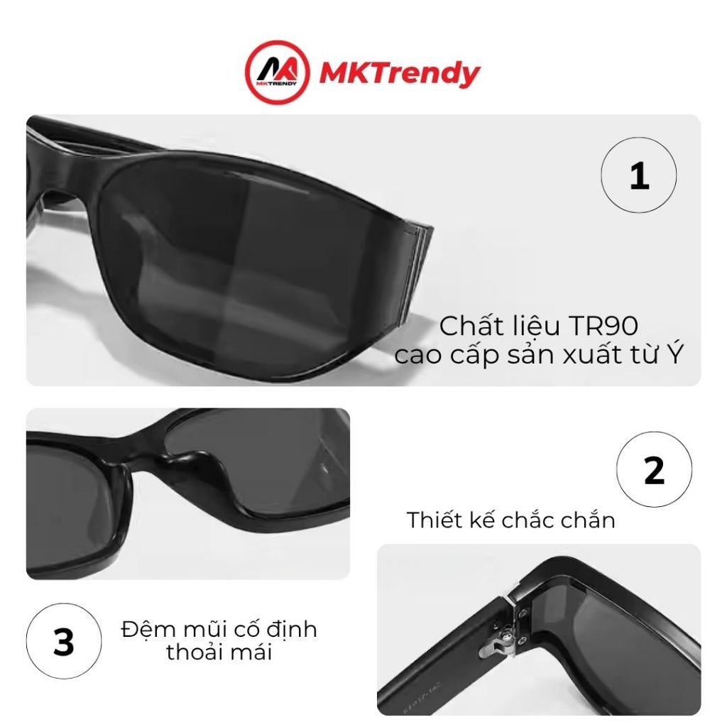 [Võ Hà Linh x MKTRENDY] Kính râm thời trang T16 chống tia UV thiết kế gọng cong tặng túi đựng kính khăn lau kính