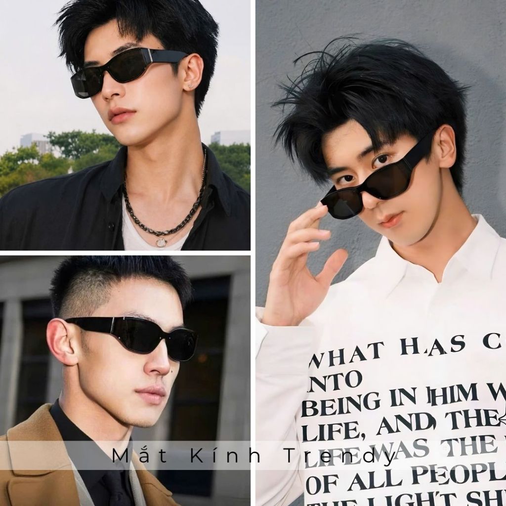 Kính râm mắt mèo MKTRENDY gọng cong thiết kế cao cấp thời trang nam nữ kính mát chống tia UV phong cách T16
