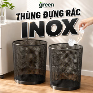 Thùng Rác Văn Phòng Lưới Sắt Cao Cấp GreenHome, Sọt Rác Kim Loại Chống Gỉ Để Phòng Ngủ, Phòng Khách