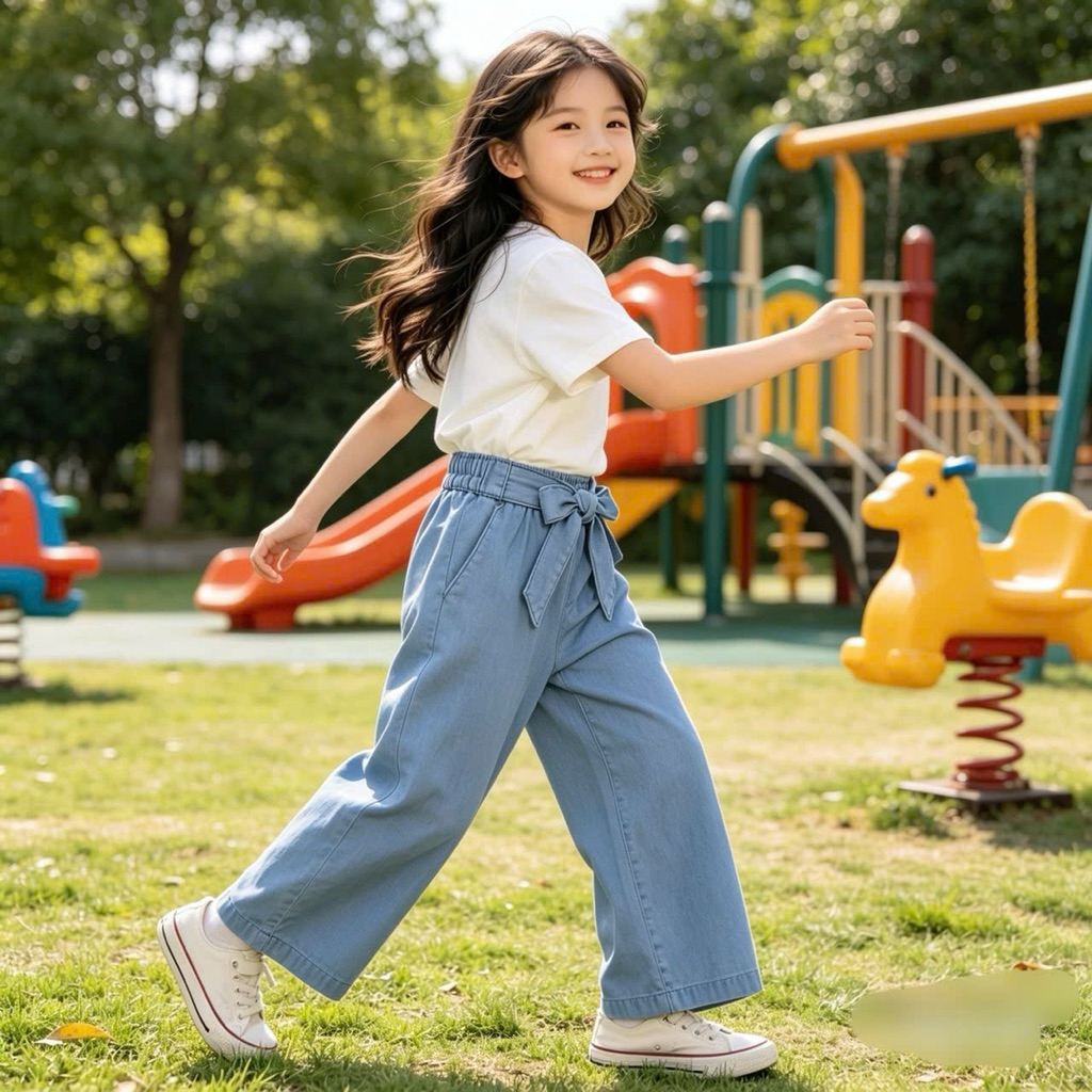 Quần Jean Bé Gái Họa Tiết Dễ Thương C6699 Size 6M-9Y (7-35kg) L076 E015 E0015