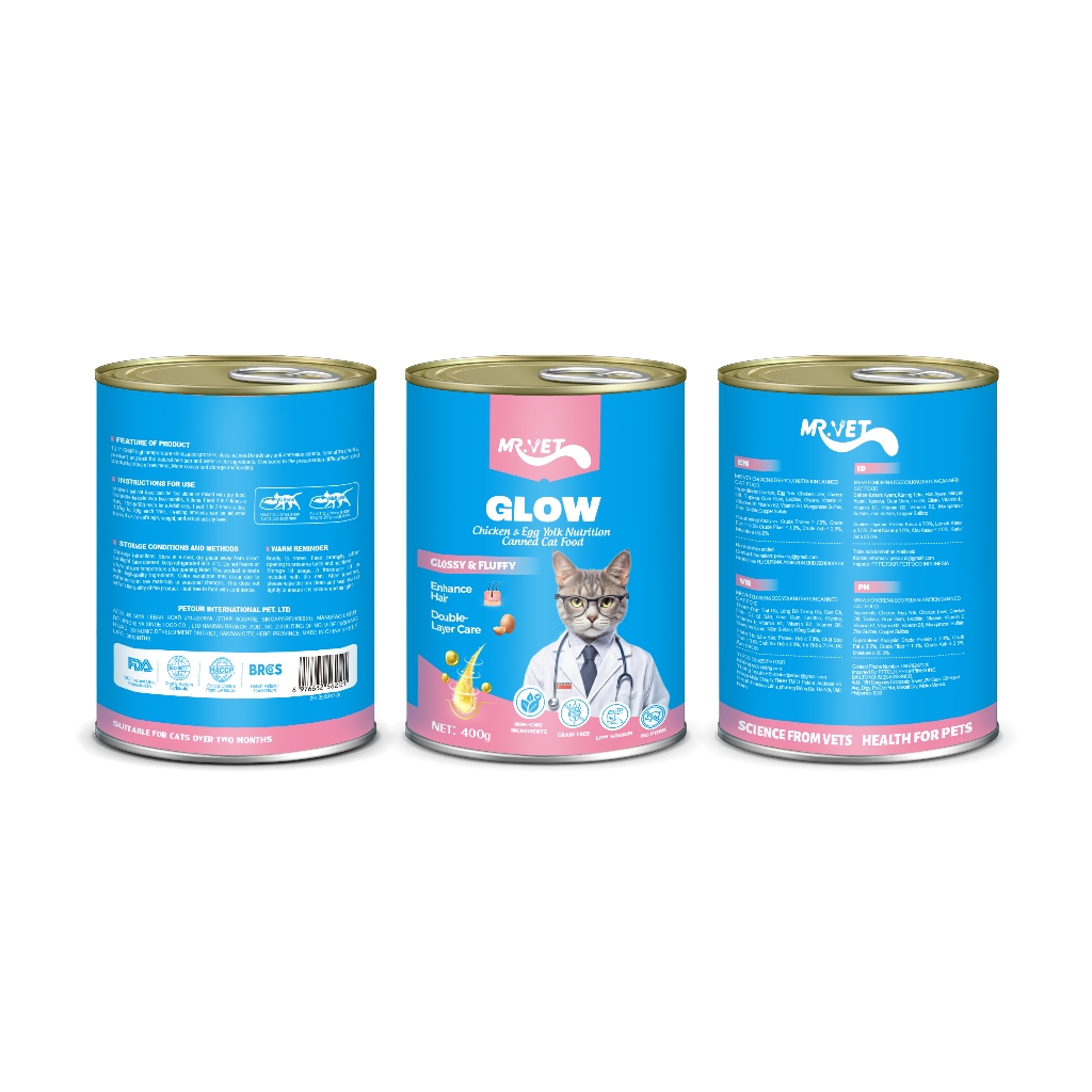 [Combo 12 Lon]Pate Dành Cho Mèo Mr.Vet Lon 400gr Pate Mix Vị Mèo Con & Mèo Lớn Hỗ Trợ Tiêu Hóa