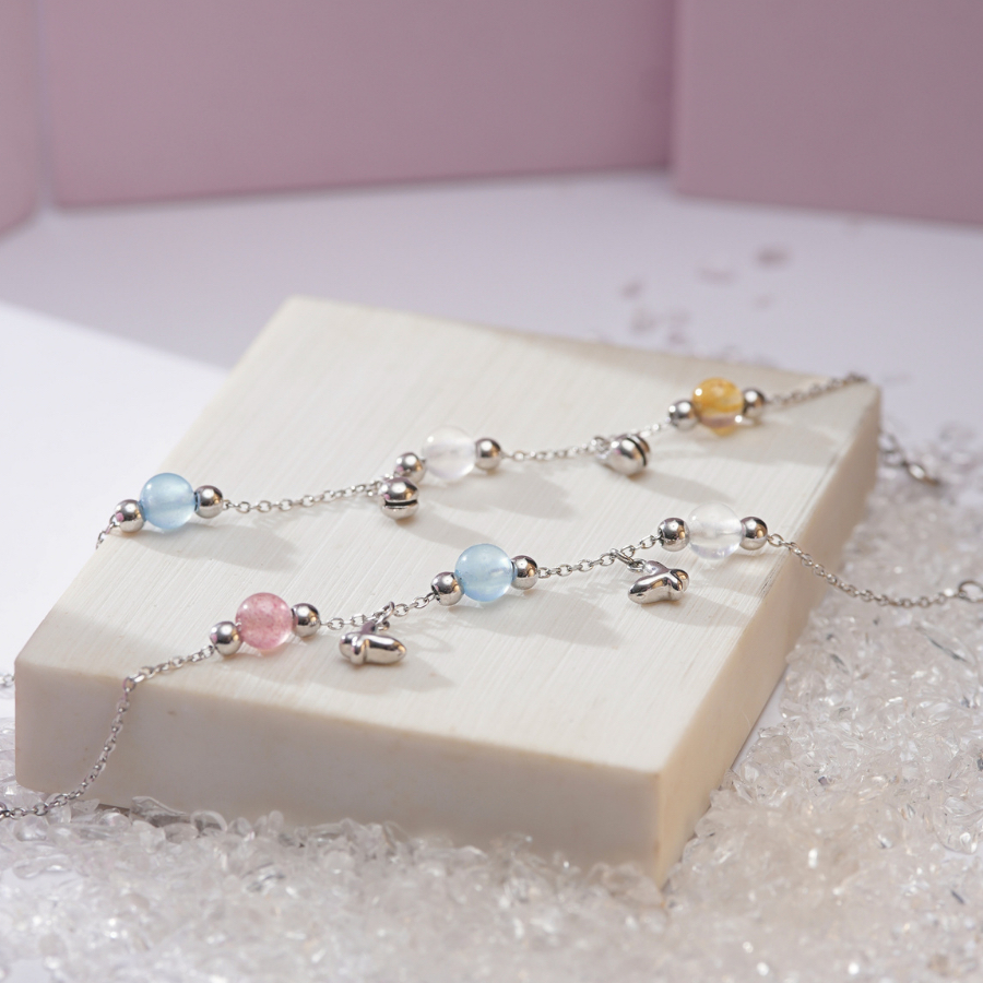 Vòng Tay Thép Không Gỉ Dreamy Fairy Kết Hợp 3 Hạt Đá  Phong Thuỷ Năng Lượng Liugems, VT13