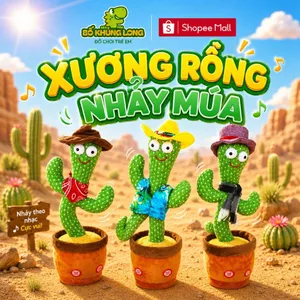 Cây Xương Rồng Nhảy Múa (Tặng Pin) Vui Nhộn Phát Nhiều Bài Nhại Giọng Nói Sương Rồng Nhảy Múa BỐ KHỦNG LONG