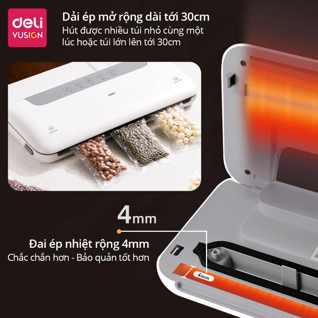 [TẶNG TÚI HÚT] Máy Hút Chân Không Thực Phẩm Deli Bảo Quản Thực Phẩm Tươi Lâu Hơn Hút Tự Động Hàn Miệng Túi