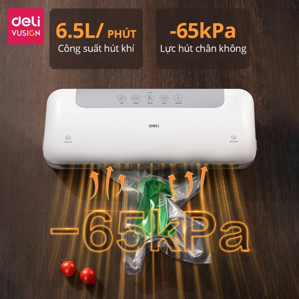 [TẶNG TÚI HÚT] Máy Hút Chân Không Thực Phẩm Deli Bảo Quản Thực Phẩm Tươi Lâu Hơn Hút Tự Động Hàn Miệng Túi
