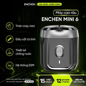 Máy cạo râu Enchen Mini 6 lưỡi dao kép mỏng, chống nước IPX7, pin sử dụng đến 2 tháng - BH 12 tháng