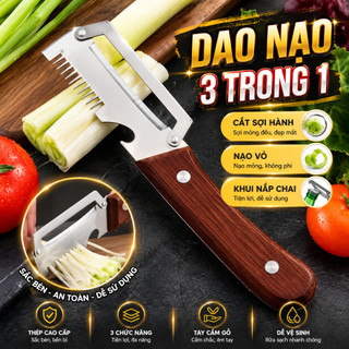 Dao Nạo Rau Củ 3in1 Đa Năng, Dao Gọt Vỏ, Cắt Sợi, Khui Nắp Chai Tiện Lợi, Lưỡi Thép Không Gỉ Cao Cấp