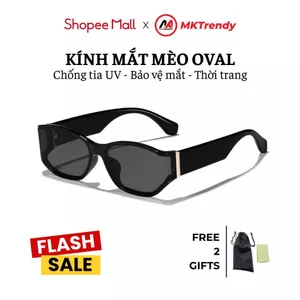 Kính râm gọng mắt mèo oval chống tia UV kính mát thời trang nam nữ phong cách T16