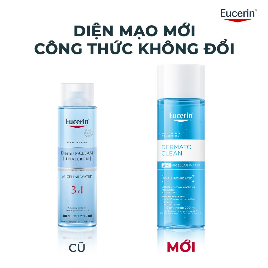 Nước Tẩy Trang Eucerin DermatoCLEAN Micellar Water 3in1 Dịu Nhẹ Cho Da Nhạy Cảm 400ml (Mã Mới)