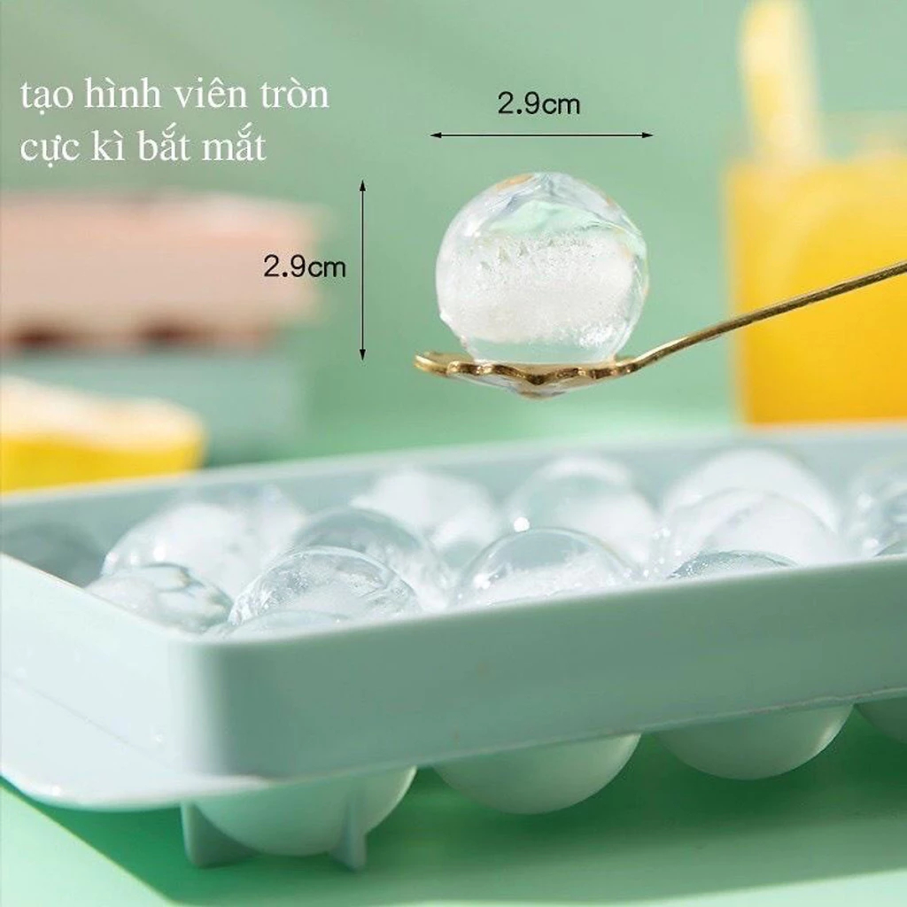 Khay Đá Bi 33 Viên Khuôn Làm Đá Tròn Làm Thạch Rau Câu Đá Trái Cây Tiện Lợi