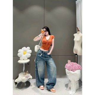 Áo zip mềm cổ V viền ren co giãn