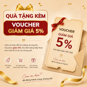 Quà 3: Thiệp giảm giá 5% cho đơn hàng tiếp theo (Hàng tặng không bán)