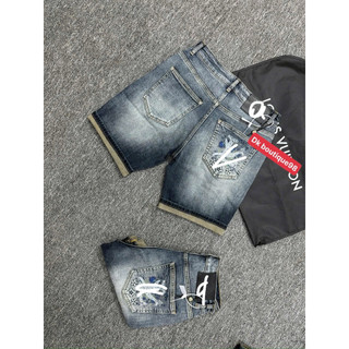 uần short jean nam họa tiết loang cao cấp – 2 màu đậm & nhạt cá tính