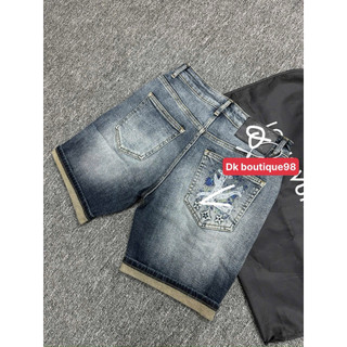 uần short jean nam họa tiết loang cao cấp – 2 màu đậm & nhạt cá tính