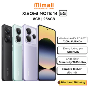 Điện thoại Xiaomi Redmi Note 14 [5G] 8GB/256GB - Hàng chính hãng - Bảo hành 18T
