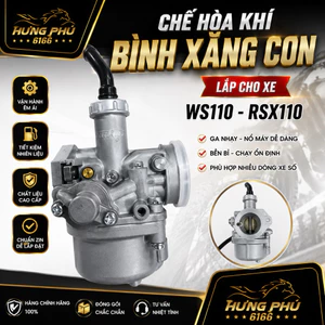 Chế hoà khí bình xăng con ws110 indo (hộp vàng)