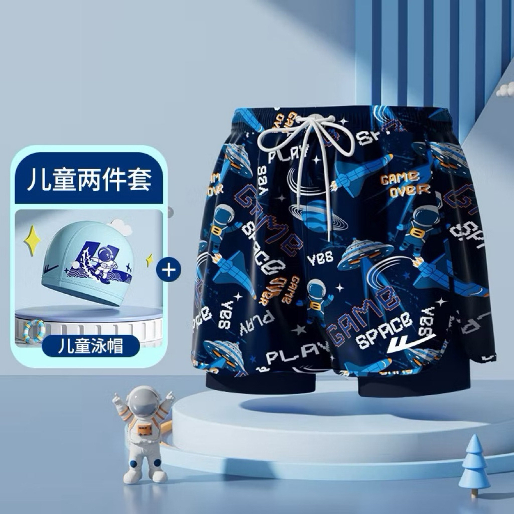 Quần bơi 2 lớp cho bé trai sz 15-60kg, đồ bơi bé trai có dây rút