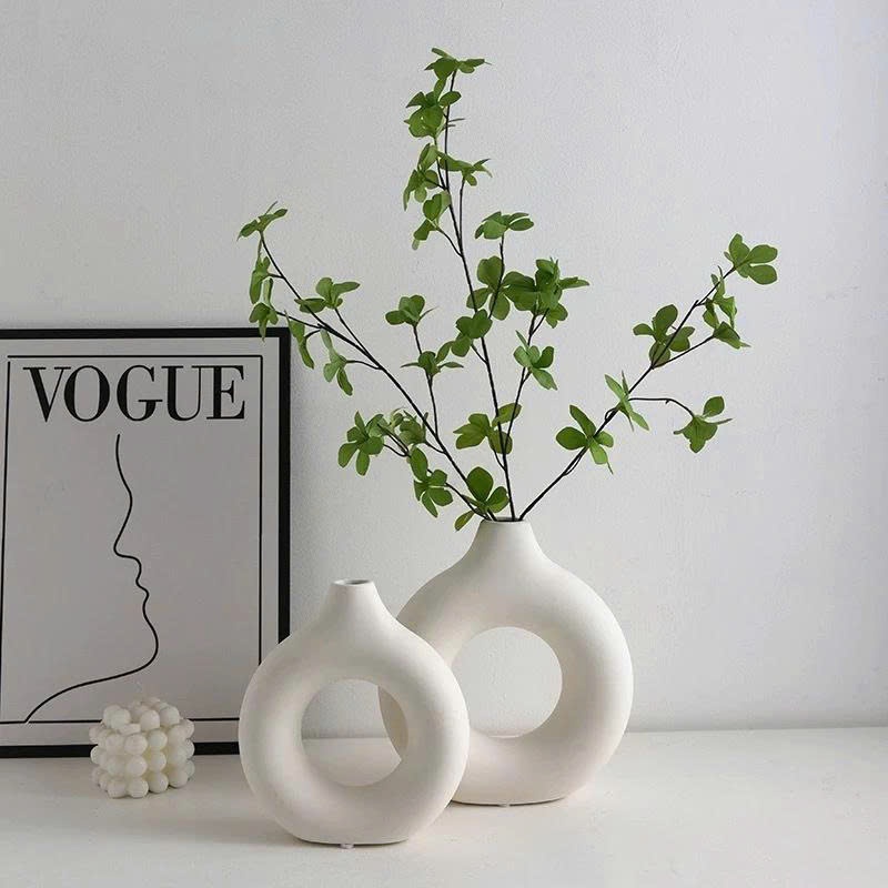 Lọ hoa nhựa dáng Origami giả gốm nhiều mẫu decor bàn làm việc, văn phòng
